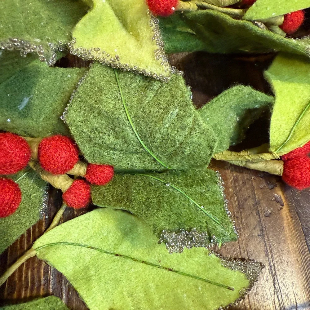 Festive Green and Red Berry Garland